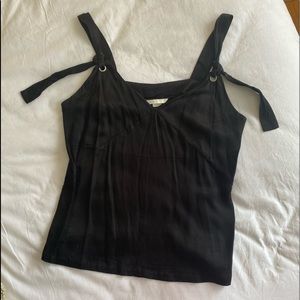 2/$15🌺 Silky Black Blouse with Tie Straps - H&M